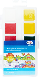 Акварель медовая ГАММА Классическая, без кисти, 10 цветов, картинка