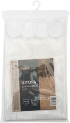 Изображение товара Штора для ванной HOMECLUB 3D, 180х180см, 12 колец в комплекте