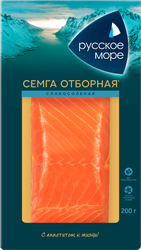 Семга слабосоленая РУССКОЕ МОРЕ филе-кусок, 200г, детальное фото