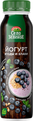 Йогурт питьевой СЕЛО ЗЕЛЁНОЕ Черника-злаки-семена льна 2,5%, без змж, 260г, детальное фото