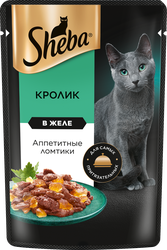 Корм консервированный для взрослых кошек SHEBA ломтики в желе с кроликом, 75г, вид