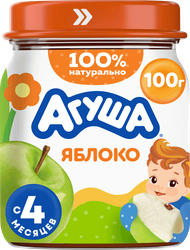 Пюре фруктовое детское АГУША Яблоко, с 4 месяцев, 100г, фотография