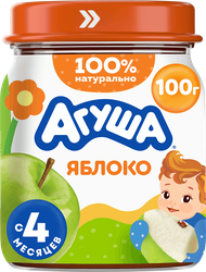 Пюре фруктовое детское АГУША Яблоко, с 4 месяцев, 100г, фото
