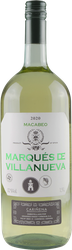 Вино MARQUES DE VILLANUEVA Макабео Кариньена ординарное сортовое белое сухое, 1.5л, вид