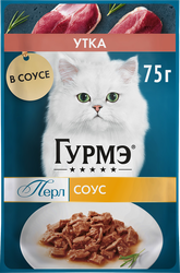 Корм влажный для взрослых кошек ГУРМЭ Перл Утка в соусе, 75г, картинка