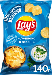 Чипсы картофельные LAY'S Сметана и зелень, 140г, вид