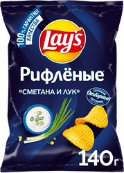 Чипсы картофельные LAY'S Сметана и лук, 140г, фотография