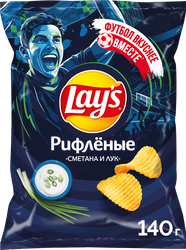 Чипсы картофельные LAY'S Сметана и лук, 140г, изображение