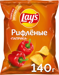 Чипсы картофельные LAY'S Рифленые Паприка, 140г, детальное фото