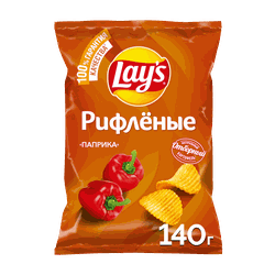 Чипсы картофельные LAY'S Рифленые Паприка, 140г, картинка