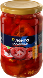 Перец халапеньо маринованный ЛЕНТА красный, 370мл, крупный план