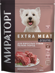 Корм сухой для взрослых собак МИРАТОРГ Black Angus с говядиной, для малых пород старше 1 года, 600г, детальное фото