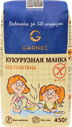 Крупка безглютеновая GARNEC Кукурузная манка, 450г, картинка