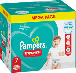 Подгузники-трусики для мальчиков и девочек PAMPERS Pants Mega Size 7 17+кг, 68шт, фото