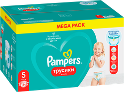 Подгузники-трусики для мальчиков и девочек PAMPERS Pants Mega Junior 12–17кг, 84шт, картинка