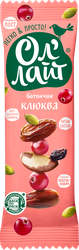 Батончик фруктово-ореховый ОЛ'ЛАЙТ Клюквенный, 30г, вид