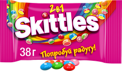 Драже SKITTLES 2в1 в сахарной глазури, 38г, вид