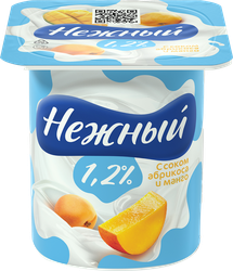 Продукт йогуртный CAMPINA Нежный с соком абрикоса и манго 1,2%, без змж, 100г, вид