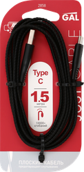 Изображение товара Кабель GAL USB A – type-C, 2А, плоский, 1,5м