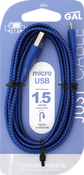 Изображение товара Кабель GAL A - micro USB B, 2А, плоский, 1,5м, Арт. 2856/5347