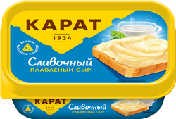 Сыр плавленый КАРАТ Сливочный 45%, без змж, 200г, крупный план
