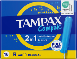 Тампоны TAMPAX Compack Regular, с аппликатором, 16шт, крупный план