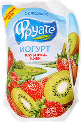 Йогурт питьевой ФРУАТЕ Клубника, киви 1,5%, без змж, 950г, детальное фото
