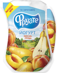Йогурт питьевой ФРУАТЕ Персик, груша 1,5%, без змж, 950г, фото