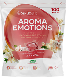 Капсулы для стирки SYNERGETIC 3в1 Emotions, 100шт, фото