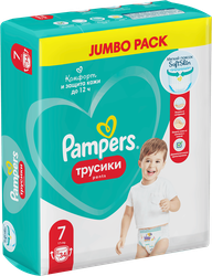 Подгузники-трусики для мальчиков и девочек PAMPERS Pants Jumbo Size 7 17+кг, 34шт, крупный план