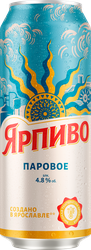 Пиво светлое ЯРПИВО Паровое пастеризованное 4,8%, 0.45л, картинка