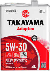 Масло моторное TAKAYAMA синтетическое SAE 5W-30 API SL/СF, 4л, крупный план