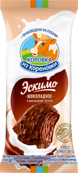 Мороженое КОРОВКА ИЗ КОРЕНОВКИ Пломбир шоколадный в шоколадной глазури с какао-крупкой 15%, без змж, эскимо, 70г, фотография