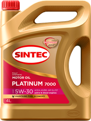 Масло моторное SINTEC Platinum 7000 5W-30 A5/B5 SL, синтетическое, 4л, изображение