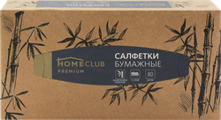 Салфетки бумажные HOMECLUB 3-слоя, 80шт, детальное фото