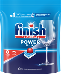 Средство для посудомоечных машин FINISH Power, 25шт, картинка
