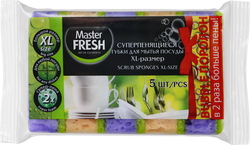 Губки для посуды MASTER FRESH XL Bubble, 5 шт, крупный план