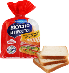 Хлеб пшеничный КОЛОМЕНСКОЕ Тостовый, 320г, картинка