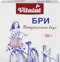 Сыр мягкий VITALAT Бри с белой плесенью 60%, без змж, 100г, детальное фото