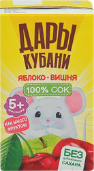 Сок фруктово-ягодный ДАРЫ КУБАНИ Яблоко и вишня, с 5 месяцев, 125мл, картинка