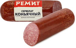 Колбаса варено-копченая РЕМИТ Сервелат Коньячный, весовая, картинка