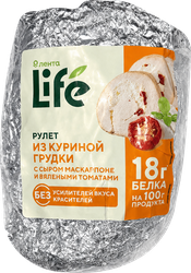 Рулет ЛЕНТА LIFE из куриной грудки со сливочным сыром и томатами, весовой, детальное фото