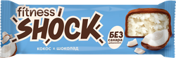Батончик протеиновый FITNESSHOCK Кокос, глазированный, без сахара, 50г, изображение
