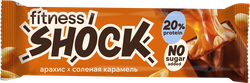 Изображение товара Батончик протеиновый FITNESSHOCK Арахис-карамель, глазированный, без сахара, 50г