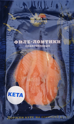 Кета слабосоленая РЫБНИК ломтики, 100г, крупный план