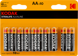 Батарейки KODAK Xtralife Alkaline LR6-8+2BL KAA-8+2 Б0014330, 10шт, крупный план