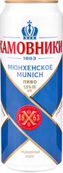 Пиво светлое ХАМОВНИКИ Мюнхенское фильтрованное пастеризованное 5,5%, 0.45л, картинка
