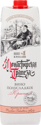 Вино МОНАСТЫРСКАЯ ТРАПЕЗА красное полусладкое, 1л, фото