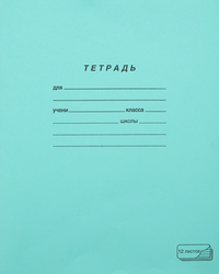 Тетрадь ПЗБМ 12 листов, в линейку, зеленая, вид