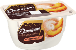 Продукт творожный ДАНИССИМО со вкусом Коктейль Беллини персик с игристым 5,6%, без змж, 130г, фотография
